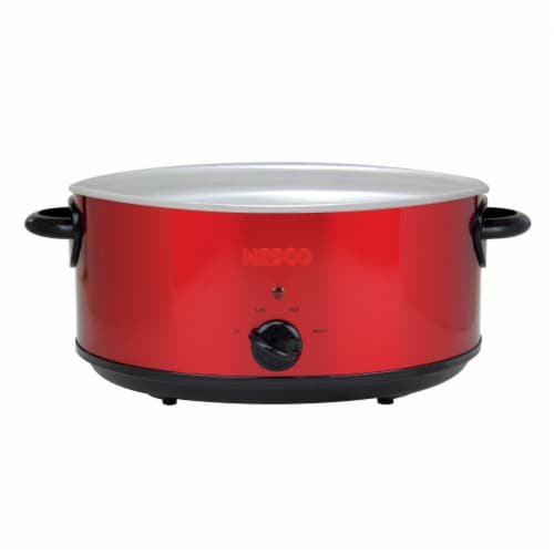 Nesco® Stainless Steel Analog Slow Cooker - Red Perspective: left