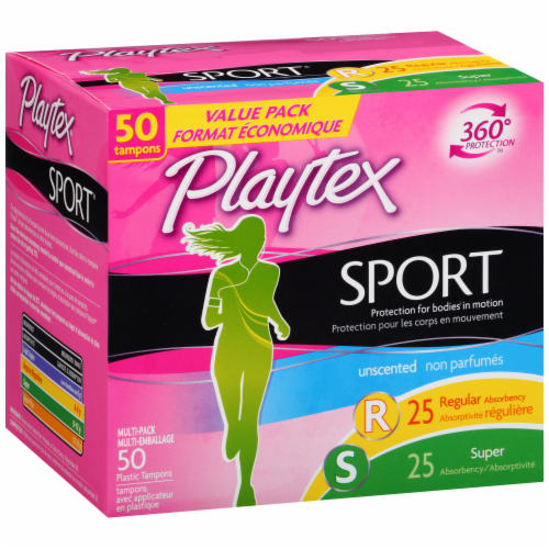 Playtex Sport Unscented Multi-Pack Tampons Perspective: left