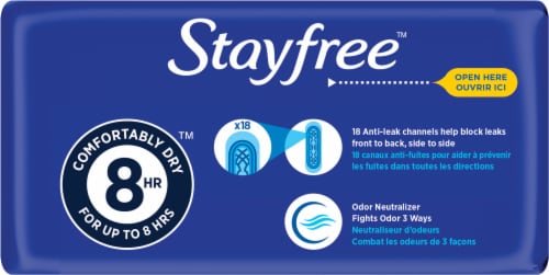 Stayfree Maxi Pads Regular Absorbency Unscented Perspective: left