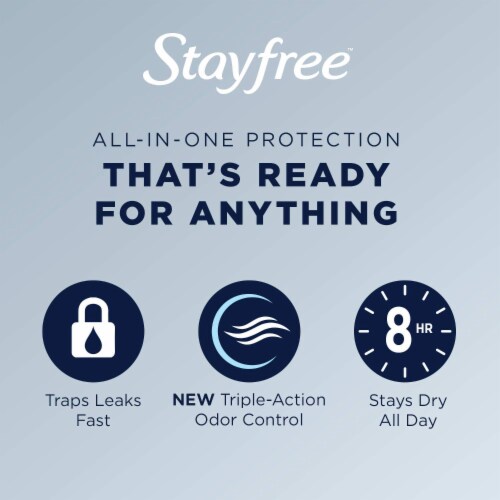 Stayfree™ Ultra Thin Pads With Wings Super Long Unscented Perspective: left