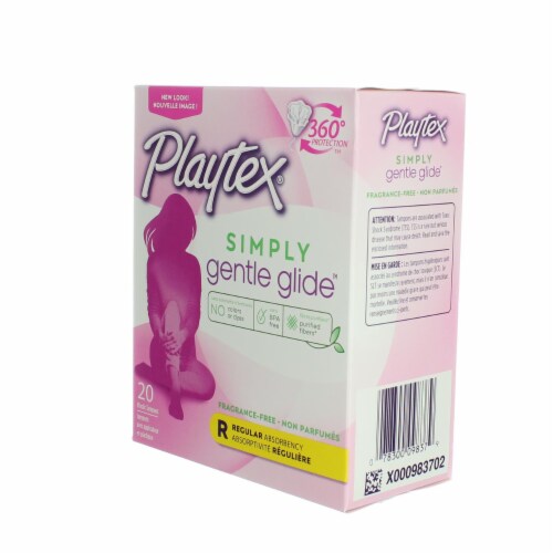 Playtex Gentle Glide Regular Unscented Tampons Perspective: left
