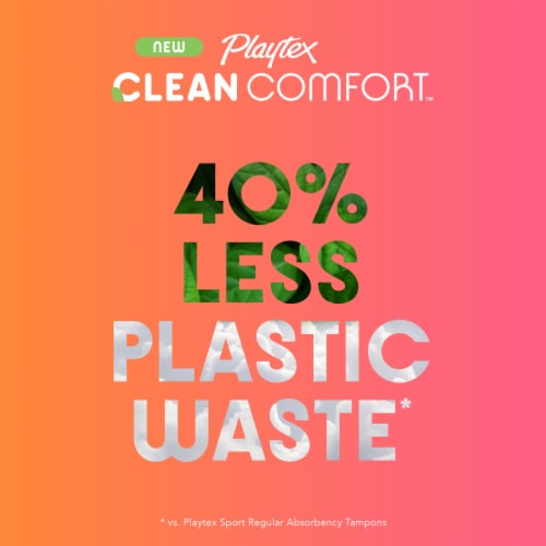 Playtex Clean Comfort Tampons Regular Absorbency Unscented Perspective: left