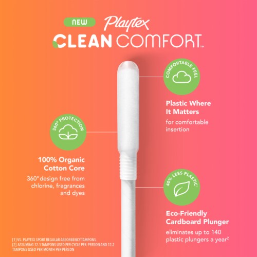 Playtex CLEAN Comfort Tampons Multi Pack Perspective: left