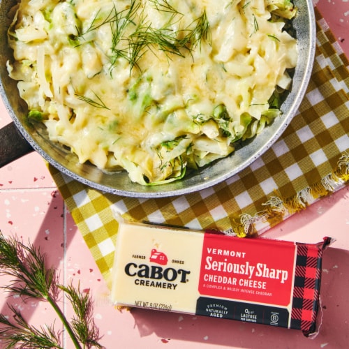 Cabot Creamery Seriously Sharp Cheddar Cheese Block Perspective: left