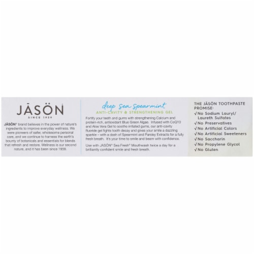 Jason Sea Fresh Deep Sea Spearmint Anti-Cavity & Strengthening Gel Perspective: left