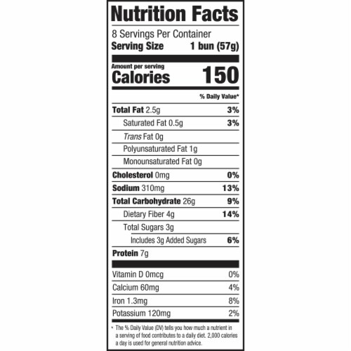 Nature's Harvest Whole Wheat Hot Dog Buns Perspective: left