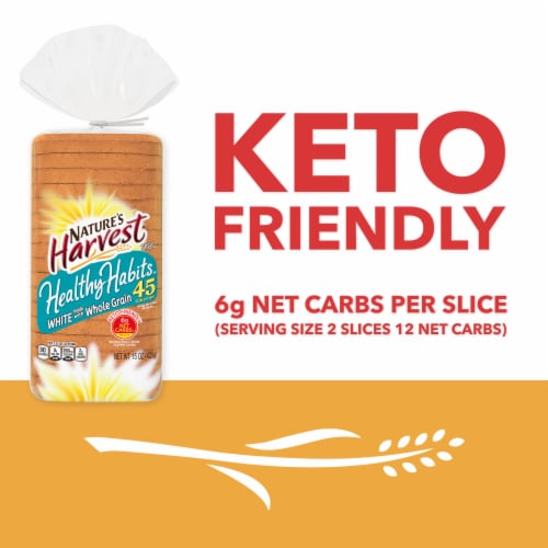 Nature's Harvest Healthy Habits White Made with Whole Grains Bread Perspective: left