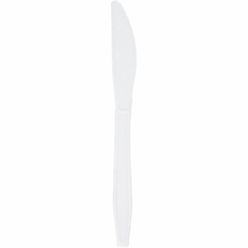 Member's Mark Plastic Knives, Heavyweight, White (600 Count) Perspective: left