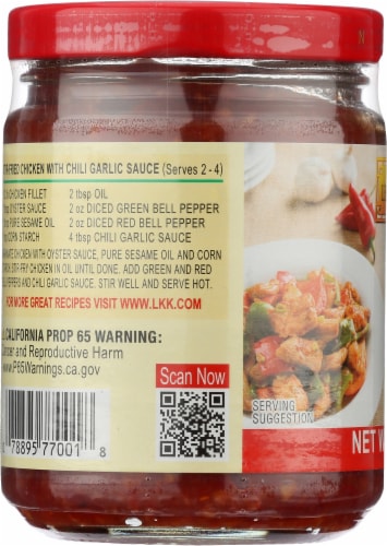 Lee Kum Kee Chili Garlic Sauce Perspective: left