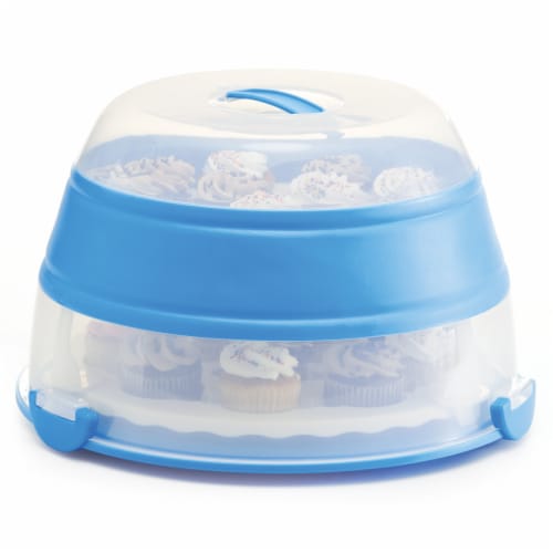 Progressive Collapsible Cupcake Carrier - Teal Perspective: left