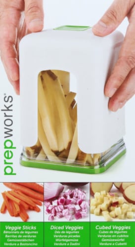 Prepworks by Progressive Jumbo Potato Cutter Features Interchangeable ⅜”  and ½” cutting blades for French Fry Cutter, Veggie Slicer