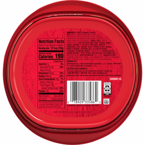 Lloyd's® Seasoned Shredded Chicken in Original BBQ Sauce Perspective: left
