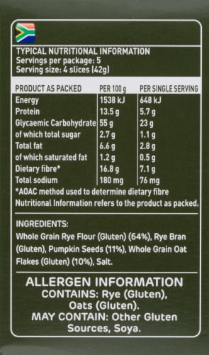 Ryvita® Pumpkin Seeds & Oats Rye Crispbread Perspective: left