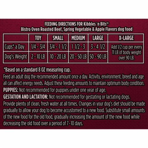 Kibbles 'n Bits® Bistro Adult Dry Dog Food Oven Roasted Beef, Spring Vegetable & Apple Flavors Perspective: left