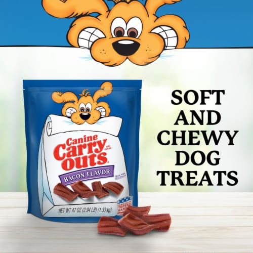 Canine Carry Outs Bacon Flavor Dog Snacks 47 oz Bag Perspective: left