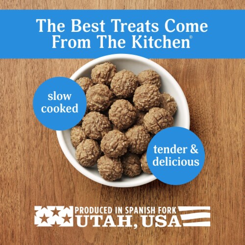 Milo’s Kitchen Chicken Meatballs Dog Treats Perspective: left