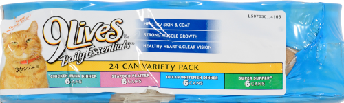9Lives Variety Pack Cat Food Case Perspective: left