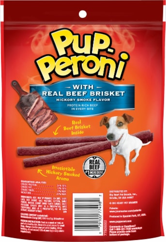 Pup-Peroni Dog Treats with Real Beef Brisket, Hickory Smoke Flavor, 5.6-Ounce Bag Perspective: left