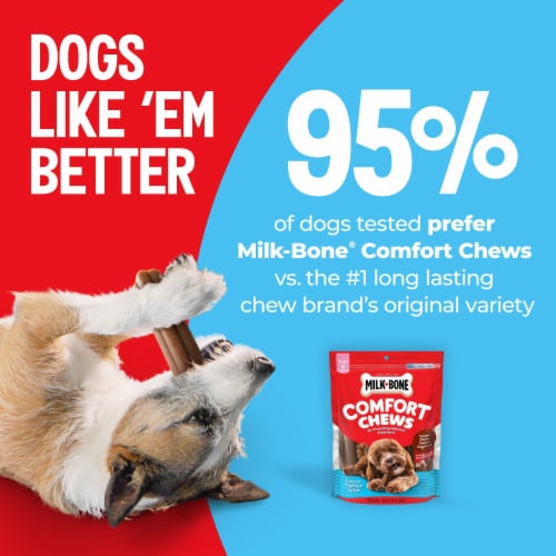 Milk-Bone Mini Comfort Chews, Dog Chews with Unique Chewy Texture and Real Beef Perspective: left