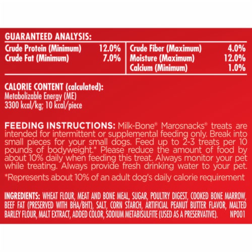 Milk-Bone MaroSnacks Peanut Butter Flavor Dog Treats With Bone Marrow Perspective: left