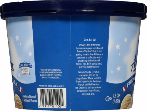 Anderson Dairy French Vanilla Ice Cream Tub Perspective: left