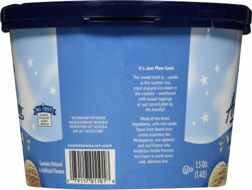 Anderson Dairy Vanilla Ice Cream Tub Perspective: left