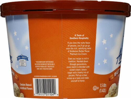 Anderson Dairy Butter Pecan Ice Cream Tub Perspective: left