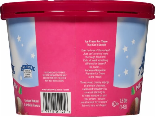 Anderson Dairy Neapolitan Ice Cream Tub Perspective: left