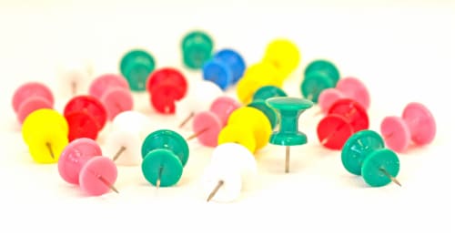 HQ Advance Jumbo Push Pins - Assorted Colors Perspective: left