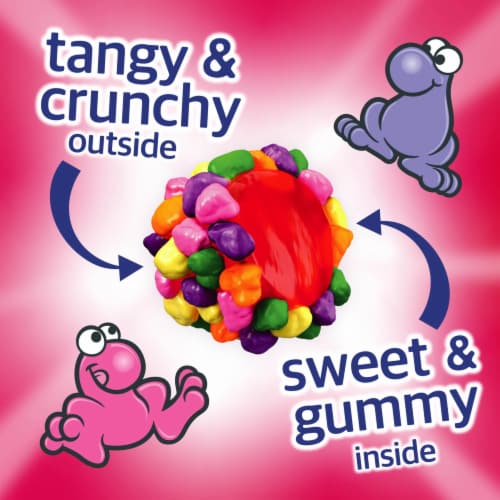 NERDS Gummy Clusters Rainbow Crunchy And Gummy Candy Bag Perspective: left