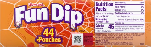 Lik-m-aid® Fun Dip® RazzApple and Cherry Yum Halloween Candy Pouches Perspective: left