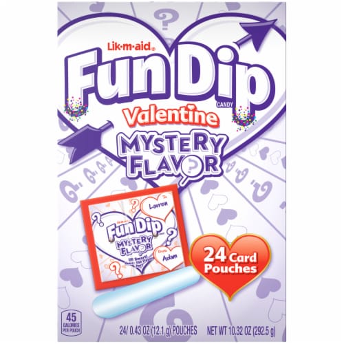Fun Dip Lik-M-Aid Mystery Flavor Valentine Candy & Card Pouches 24 Count Perspective: left