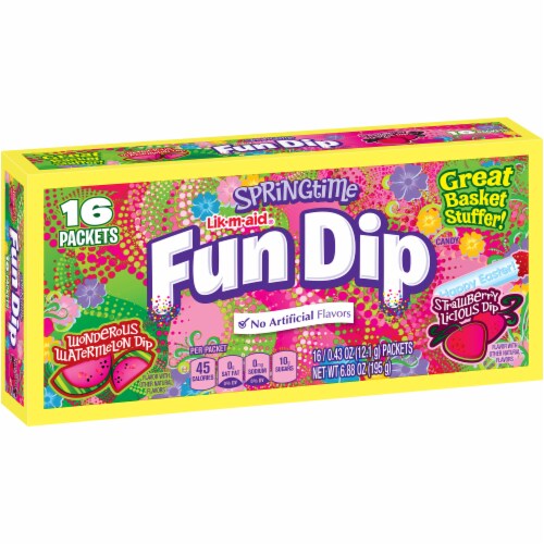 Fun Dip Springtime Wonderous Watermelon & Strawberry Licious Candy Packets Perspective: left