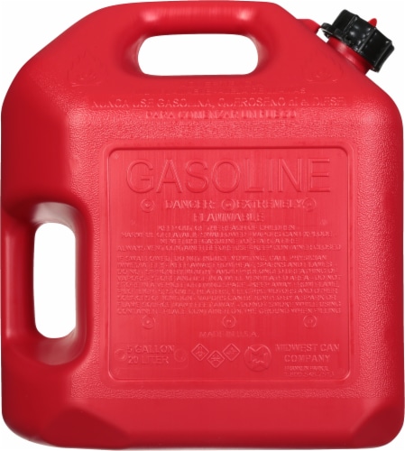 Midwest Can Company Auto Shut Off Gasoline Can Perspective: left