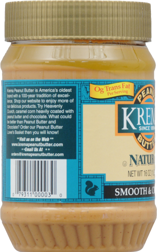 Krema Natural Smooth & Creamy Peanut Butter Perspective: left