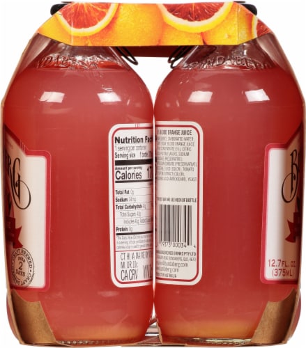 Bundaberg Blood Orange Sparkling Fruit Drink Pack Perspective: left