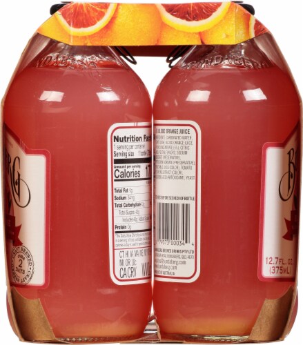 Bundaberg Blood Orange Sparkling Fruit Drink Pack Perspective: left