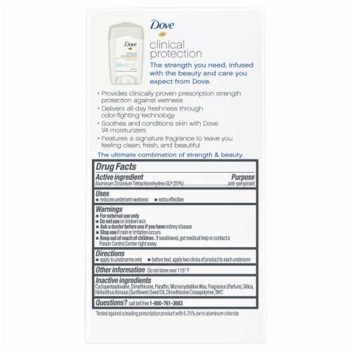 Dove Clinical Protection Women's Antiperspirant Deodorant Stick Original Clean = Perspective: left