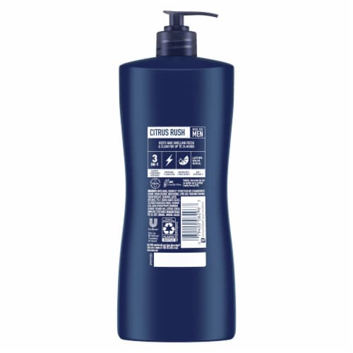 Suave Men Citrus Rush Three in One Shampoo Conditioner Body Wash Perspective: left