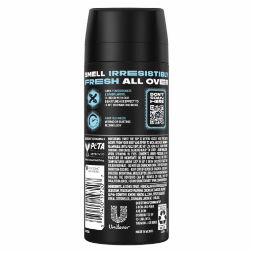 Axe Men's Body Spray Deodorant Anarchy Dark Pomegranate & Sandalwood Aluminum Free Perspective: left