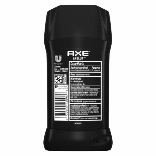 Axe Men's Deodorant Stick Apollo Sage & Cedarwood Perspective: left