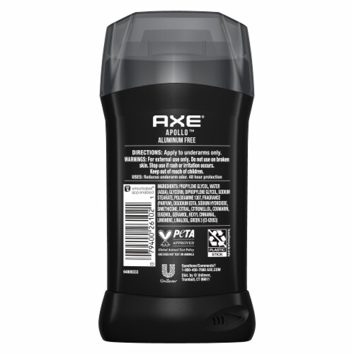 Axe Men's Deodorant Stick Apollo Sage & Cedarwood Aluminum Free Perspective: left