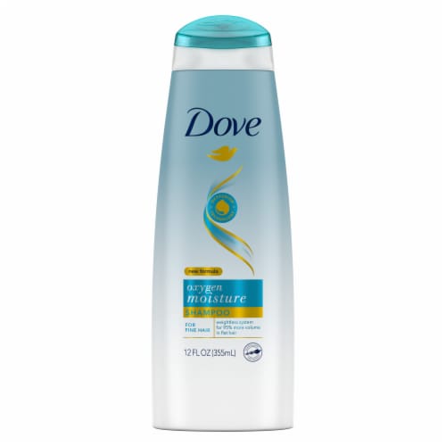 Dove Shampoo, Oxygen Moisture Volumizes Fine Hair with Bio-Nourish Complex Perspective: left