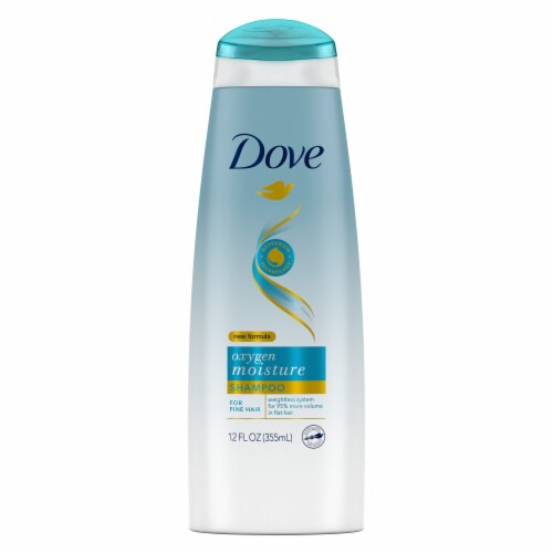 Dove Shampoo, Oxygen Moisture Volumizes Fine Hair with Bio-Nourish Complex Perspective: left