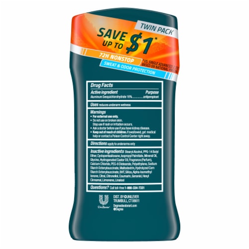 Degree Men Adventure Antiperspirant Deodorant Perspective: left