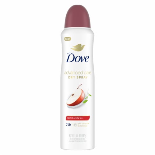 Dove Advanced Care Women's Antiperspirant Deodorant Spray Apple & White Tea Perspective: left