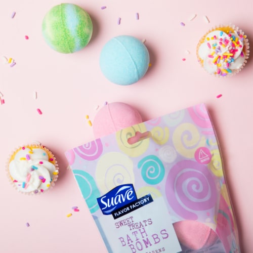 Suave® Sweet Treats Shampoo & Conditioner Bath Bombs Perspective: left