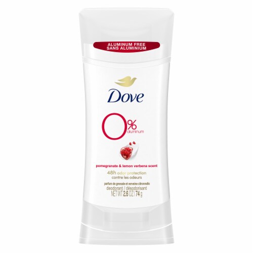 Dove 0% Aluminum Pomegranate and Lemon Verbena Deodorant Stick Perspective: left