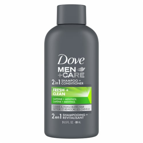 Dove Men+Care Fortifying Fresh and Clean with Caffeine 2 in 1 Shampoo and Conditioner Perspective: left