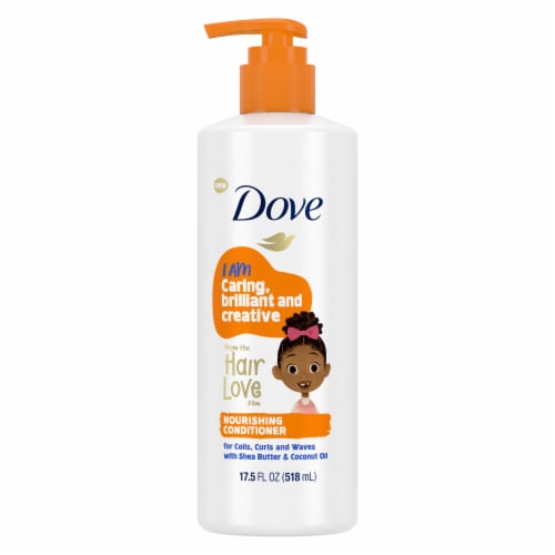 Dove Kids Care Conditioner for Coils, Curls and Waves, Coconut Oil and Shea Butter Perspective: left